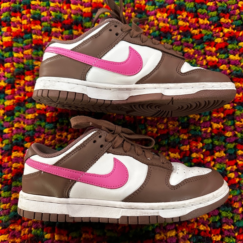💕Nike Brown and Bubblegum Pink Sneakers Low-Top Dunk💕